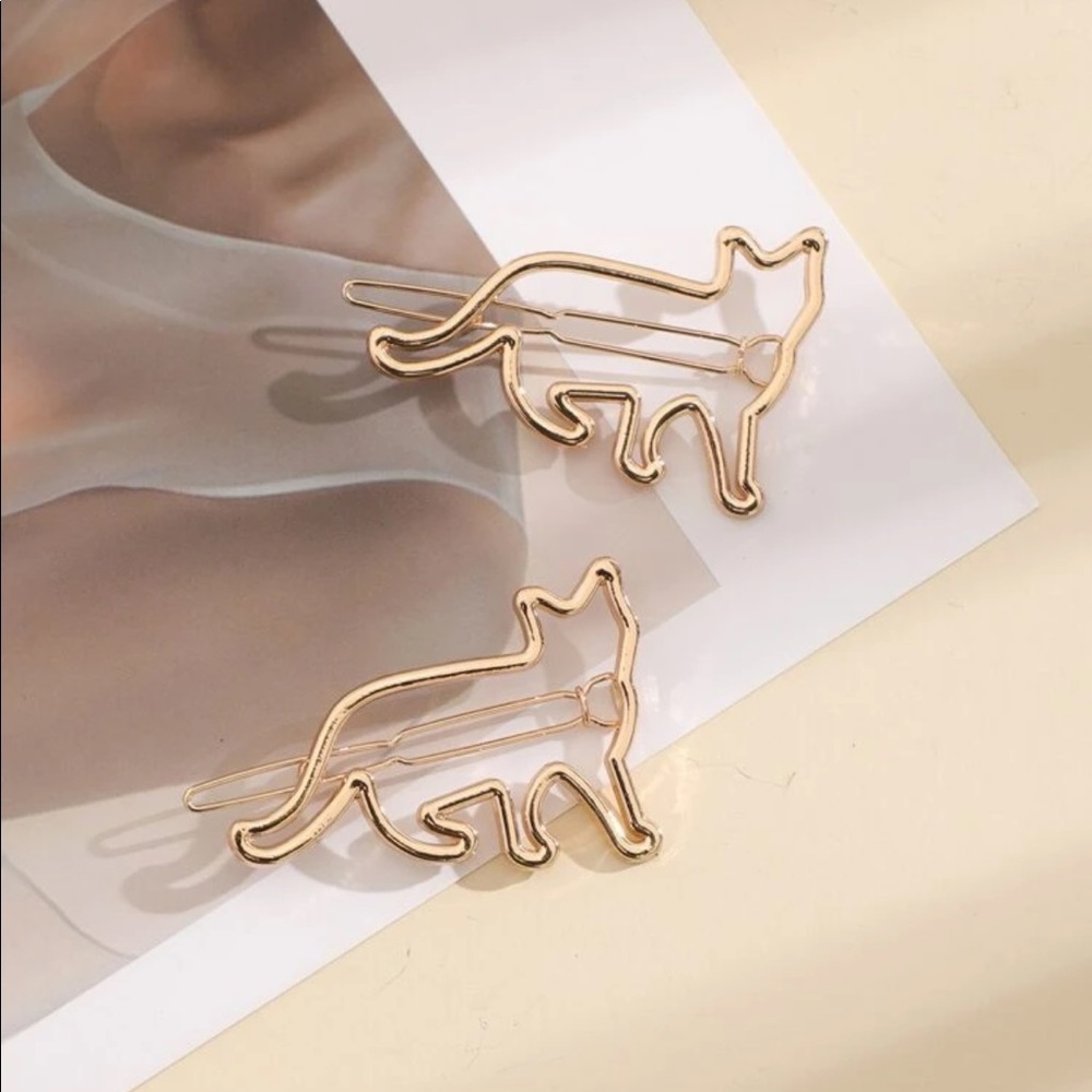 🎉 New Golden Cat Hair Clip Set of 2